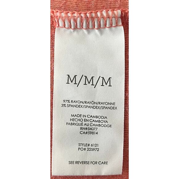 CABI LONG SLEEVE V-NECK PULL-OVER TOP/T-SHIRT, WOMENS, M, PEACH, RAYON - Picture 10 of 11